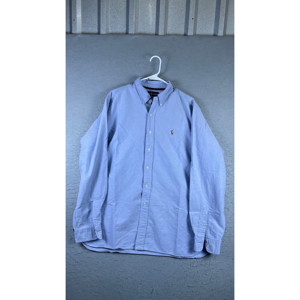 Ralph Lauren Button Down Shirt Mens XL Blue Excellent Classic Fit Oxford Pony